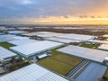 Aerial view of giant Greenhouse horticulture area Royalty Free Stock Photo