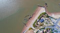 Aerial view on the giant ocean snake in Saint Brevin Les Pins