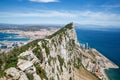 Aerial view of Gibraltar, Algeciras Bay and La Linea de la Concepcion from the Upper Rock. View on coastal city from