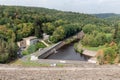 Gileppe dam in Belgium with power plant for hydroelectricity energy