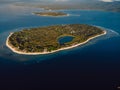 Aerial view with Gili islands and ocean. Gili Meno and Gili Air Royalty Free Stock Photo