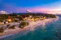 Aerial view of Gili Trawangan beach during sunset in Lombok, Indonesia Royalty Free Stock Photo