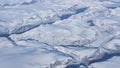 Aerial view of the glaciers, rivers and icebergs on the south coast of Greenland