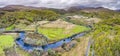 Aerial view of the Glaslyn River in spring - Snowdonia National Park - Wales Royalty Free Stock Photo