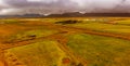 Aerial view of Glaumbaer, Iceland. Glaumbaer, in the Skagafjordur district in North Iceland, is a museum featuring a renovated