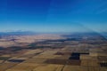 Aerial View From Glider Cockpit Of Farm Land And Hills CA Royalty Free Stock Photo