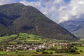 Aerial view of Glorenza and its green surroundings in the Val Venosta area, South Tyrol, Italy Royalty Free Stock Photo