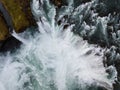 Aerial view of Godafoss waterfall in Iceland. Skyview of an amazing landscape. Royalty Free Stock Photo