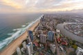 Gold Coast skyline at sunset. Royalty Free Stock Photo