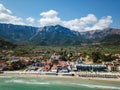 Aerial view of the Golden Beach in Thassos Island , Greece Royalty Free Stock Photo