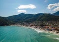 Aerial view of the Golden Beach in Thassos Island , Greece Royalty Free Stock Photo