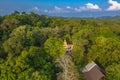 aerial view golden Buddha statue in Phayam temple