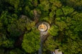 aerial view golden Buddha statue in Phayam temple