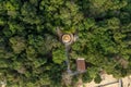 aerial view golden Buddha statue in Phayam temple