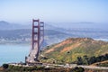 Aerial view of Golden Gate Bridge and the freeway Royalty Free Stock Photo