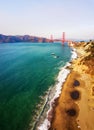 Aerial view of Golden Gate bridge in San Francisco Royalty Free Stock Photo