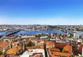 Aerial view of Golden Horn bay in Istanbul Royalty Free Stock Photo