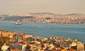 Aerial view of Golden Horn Bay, Istanbul Royalty Free Stock Photo