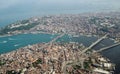 Aerial view, Golden Horn, Istanbul, Turkey Royalty Free Stock Photo