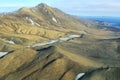 Aerial view of golden mountains