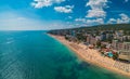 Aerial view of Golden Sands beach resort, Zlatni Piasaci near Varna, Bulgaria Royalty Free Stock Photo