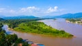 Aerial view Golden Triangle at Mekong River, Chiang Rai, Thailand