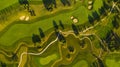 Aerial view of a golf course covered in greenery in the daylight in Oberwaltersdorf, Austria Royalty Free Stock Photo