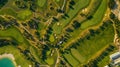 the golf courses from above, where people can play and watch