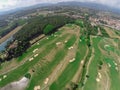 Aerial view golf course Royalty Free Stock Photo