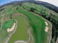 Aerial view golf course Royalty Free Stock Photo