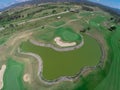 Aerial view golf course Royalty Free Stock Photo