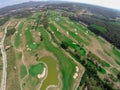 Aerial view golf course Royalty Free Stock Photo