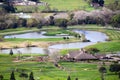 Aerial view of golf course in south San Francisco bay area, San Jose, California Royalty Free Stock Photo