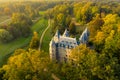 Aerial view on Goluchow Castle in greater poland, Poland Royalty Free Stock Photo