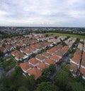 aerial view of good environmental home village in bangkok thailand Royalty Free Stock Photo