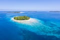 Aerial View of Gorgeous Tropical Island in the Pacific Ocean Royalty Free Stock Photo