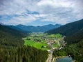 aerial view of Gosau in Austria during summer Royalty Free Stock Photo