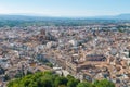 Aerial view of Granada Cathedral and city of Granada