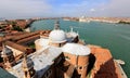 Aerial view on Grand Canal from San Giorgio Maggiore bell tower in Venice Royalty Free Stock Photo