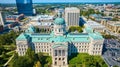 Aerial View of Indiana State Capitol and Downtown Indianapolis Royalty Free Stock Photo