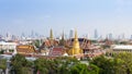 Aerial view of Grand Palace and Emerald Buddha Temple in Bangkok Royalty Free Stock Photo