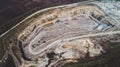 Aerial view of the granite quarry.