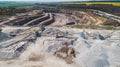 Aerial view of the granite quarry. Royalty Free Stock Photo