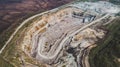Aerial view of the granite quarry.