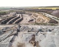 Aerial view of the granite quarry. Royalty Free Stock Photo