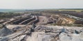 Aerial view of the granite quarry. Royalty Free Stock Photo