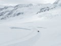 Aerial view of Great Aletsch Glacier, the largest glacier in the Alps and UNESCO heritage Royalty Free Stock Photo