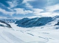 Aerial view of Great Aletsch Glacier, the largest glacier in the Alps and UNESCO heritage Royalty Free Stock Photo