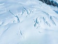 Aerial view of Great Aletsch Glacier, the largest glacier in the Alps and UNESCO heritage Royalty Free Stock Photo