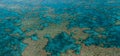 Aerial view of Great Barrier Reef coral reef structure in Whitsundays, Aerilie beach, Queensland, Australia Royalty Free Stock Photo